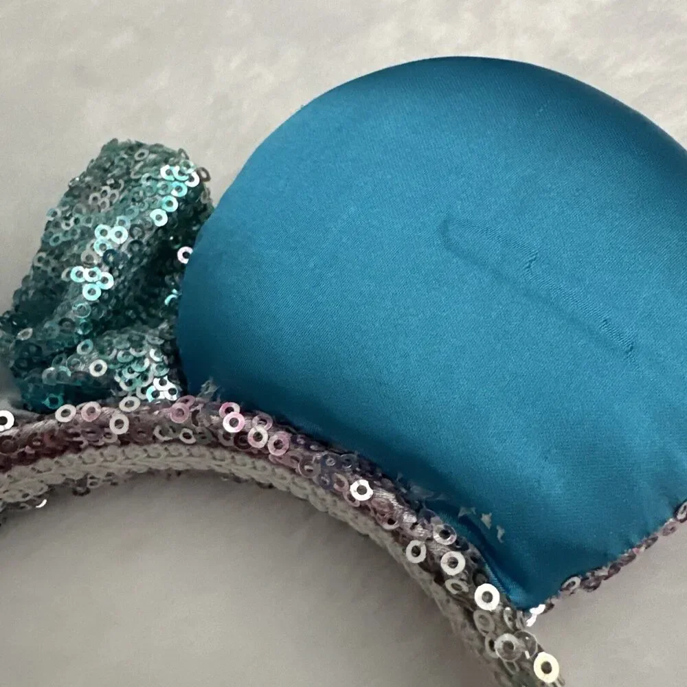 Official Disney Minnie Mouse Ears Sequins Pastel Rainbow‎ Unicorn Bow Headband